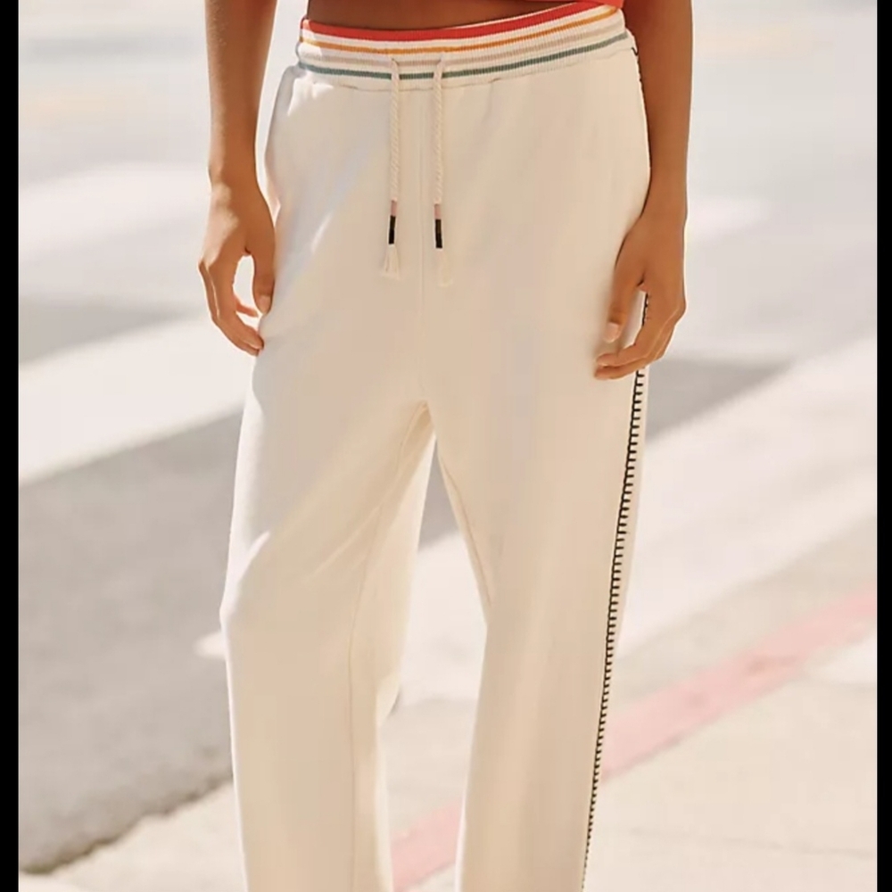Spiritual Gangster Hudson Cream And Multi-color Jogger Sweatpants Size Small - Picture 1 of 16